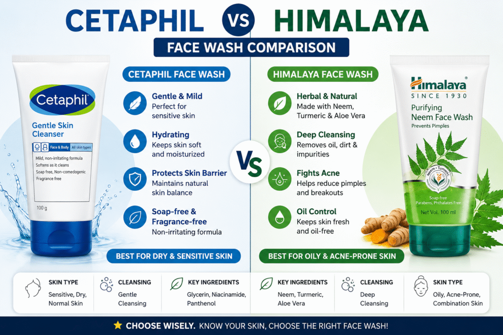 Cetaphil vs Himalaya Face wash